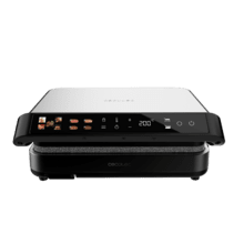 Rock'nGrill 2000 PerfectCook Griglia elettrica da 2000 W con sonda di temperatura, piastre rimovibili con rivestimento RockStone lavabili in lavastoviglie e apertura fino a 105º.