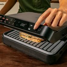 Rock'nGrill 2000 PerfectCook Griglia elettrica da 2000 W con sonda di temperatura, piastre rimovibili con rivestimento RockStone lavabili in lavastoviglie e apertura fino a 105º.