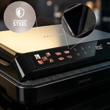 Rock'nGrill 2000 PerfectCook Parrilla eléctrica de 2000W con sonda de temperatura, placas extraíbles con revestimiento RockStone aptas para lavavajillas y apertura de hasta 105º.
