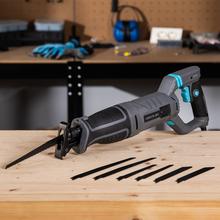 LongFlex 900 ShockAbsorber Sierra de sable de 850W. Velocidad variable. Sistema ShockAbsorber. Mango rotacional. Láser y luz LED. Cambio de cuhilla rápido. Incluye 6 cuchillas.