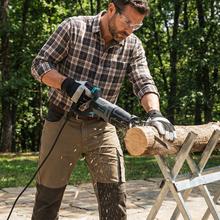 LongFlex 900 ShockAbsorber Sierra de sable de 850W. Velocidad variable. Sistema ShockAbsorber. Mango rotacional. Láser y luz LED. Cambio de cuhilla rápido. Incluye 6 cuchillas.