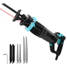 LongFlex 900 ShockAbsorber Sierra de sable de 850W. Velocidad variable. Sistema ShockAbsorber. Mango rotacional. Láser y luz LED. Cambio de cuhilla rápido. Incluye 6 cuchillas.