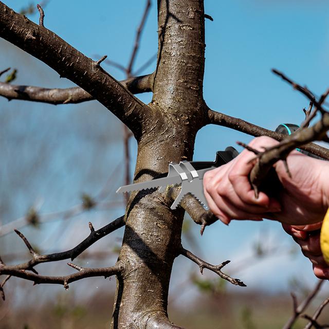LongFlex 1200 Home&Garden Akku-Säbelsäge.  Enthält 2 x 12V-Akkus. Zubehör zum Schneiden von Ästen. Inklusive 6 Klingen und Koffer.