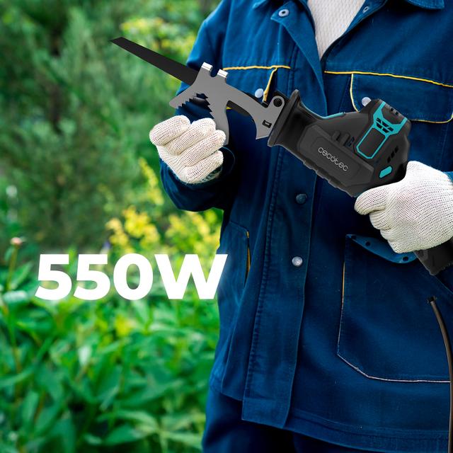 LongFlex 1200 Home&Garden Akku-Säbelsäge.  Enthält 2 x 12V-Akkus. Zubehör zum Schneiden von Ästen. Inklusive 6 Klingen und Koffer.