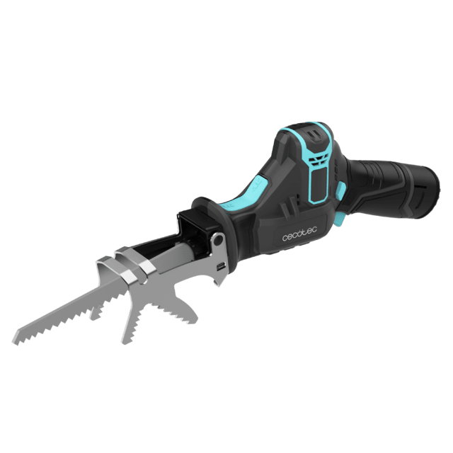 LongFlex 1200 Home&Garden Akku-Säbelsäge.  Enthält 2 x 12V-Akkus. Zubehör zum Schneiden von Ästen. Inklusive 6 Klingen und Koffer.