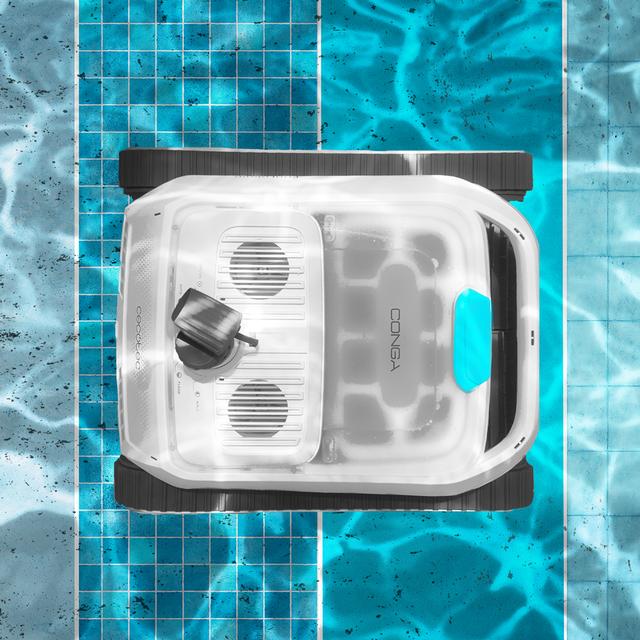 Conga Pooldroid 10000 TotalClean AquaSkater Robot limpiapiscinas para fondos, paredes, línea de flotación y superficie. Apto para superficies de hasta 300 m2. ScubaDriving Tech, limpieza ordenada. 150 minutos de autonomía. Filtro de alta eficiencia de 180 μm. Capacidad de 4 L. Boya para la limpieza de la superficie. Control APP y mando a distancia. 4 motores.