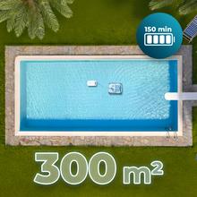 Conga Pooldroid 10000 TotalClean AquaSkater Robot limpiapiscinas para fondos, paredes, línea de flotación y superficie. Apto para superficies de hasta 300 m2. ScubaDriving Tech, limpieza ordenada. 150 minutos de autonomía. Filtro de alta eficiencia de 180 μm. Capacidad de 4 L. Boya para la limpieza de la superficie. Control APP y mando a distancia. 4 motores.