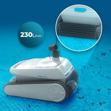 Conga Pooldroid 10000 TotalClean AquaSkater Robot limpiapiscinas para fondos, paredes, línea de flotación y superficie. Apto para superficies de hasta 300 m2. ScubaDriving Tech, limpieza ordenada. 150 minutos de autonomía. Filtro de alta eficiencia de 180 μm. Capacidad de 4 L. Boya para la limpieza de la superficie. Control APP y mando a distancia. 4 motores.