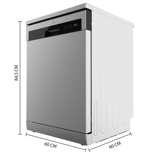 Bolero Aguazero 6110 Inox Lavavajillas Bolero acabado inox de 60cm, 13 cubiertos y 6 programas. Con funciones Media Carga, programa 3 en 1, Delay Start, Dry+, FullTouch y ChildLock