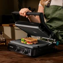Rock’nGrill 2200 Dual Parrilla eléctrica de 2200 W con control de temperatura en cada plancha de forma independiente, placas reversibles  y apertura de 180º.