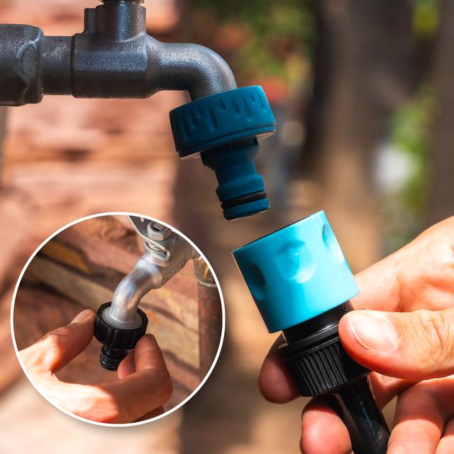 HydroShell 30 Tambor de manguera de 30m. SlowReturn Technology. Diseño portátil y ergonómica. Incluye boquilla simple y pistola pulverizadora de 8 funciones. Conexión universal 3in1.