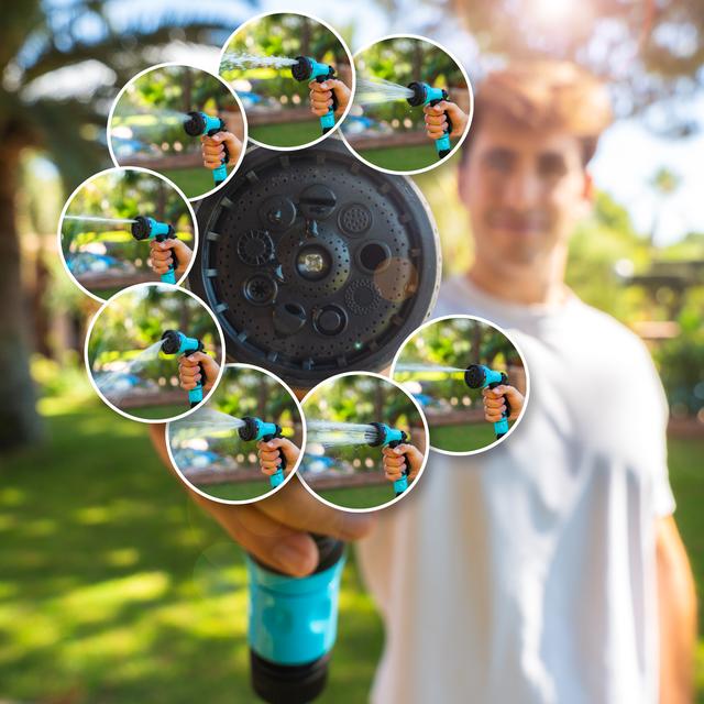 HydroShell 30 Tambor de manguera de 30m. SlowReturn Technology. Diseño portátil y ergonómica. Incluye boquilla simple y pistola pulverizadora de 8 funciones. Conexión universal 3in1.