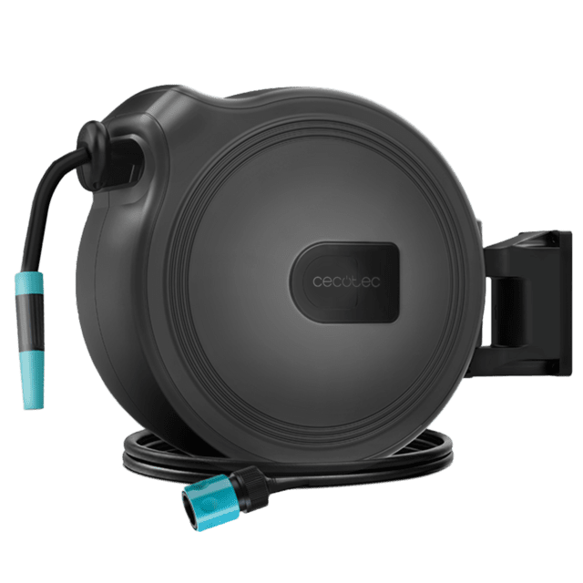 HydroShell 30 Tambor de manguera de 30m. SlowReturn Technology. Diseño portátil y ergonómica. Incluye boquilla simple y pistola pulverizadora de 8 funciones. Conexión universal 3in1.