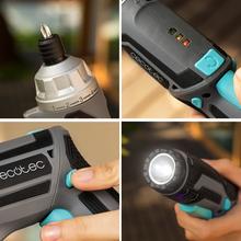 PowerGyro 4000 Clear Destornillador a batería 4V y 1500 mAh. Convertible 2in1. Velocidad sin carga de 200 rpm. Torque máximo de 6Nm con 6+1 posiciones. Luz LED. Autonomía de hasta 60 min. Incluye 49 puntas y maletín.