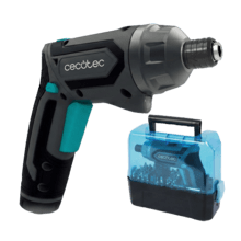 PowerGyro 4000 Clear Destornillador a batería 4V y 1500 mAh. Convertible 2in1. Velocidad sin carga de 200 rpm. Torque máximo de 6Nm con 6+1 posiciones. Luz LED. Autonomía de hasta 60 min. Incluye 49 puntas y maletín.