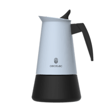 Piccolina 200 Blue Moka fabbricata in acciaio inossidabile di alta qualità ideale per 2 tazze di caffè.