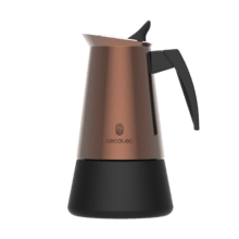 Piccolina 600 Bronze Moka fabbricata in acciaio inossidabile di alta qualità ideale per 10 tazze di caffè.