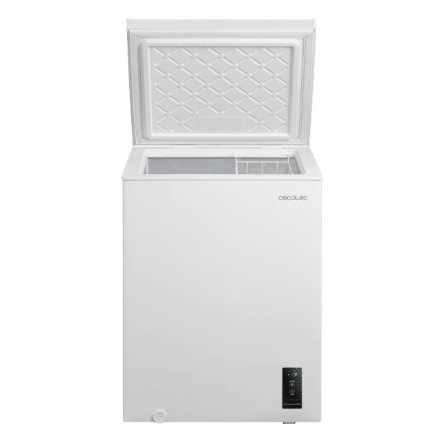 Bolero CoolMarket Chest 143P White E - Congelador Horizontal 143L, Cesta con asas, Control Electrónico LED, Muy Silencioso 37dB, UltraContact D-Cool, Dual Function, Puerta ZeroG (80º-30º), Fast Freezing y Diseño Compacto