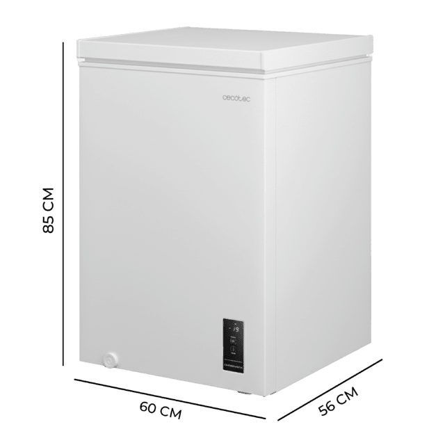 Bolero CoolMarket Chest 143P White E - Congelador Horizontal 143L, Cesta con asas, Control Electrónico LED, Muy Silencioso 37dB, UltraContact D-Cool, Dual Function, Puerta ZeroG (80º-30º), Fast Freezing y Diseño Compacto