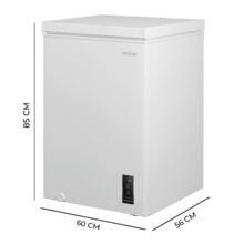 Bolero CoolMarket Chest 143P White E - Congelador Horizontal 143L, Cesta con asas, Control Electrónico LED, Muy Silencioso 37dB, UltraContact D-Cool, Dual Function, Puerta ZeroG (80º-30º), Fast Freezing y Diseño Compacto