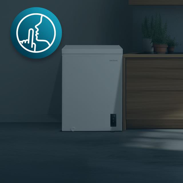 Bolero CoolMarket Chest 143P White E - Congelador Horizontal 143L, Cesta con asas, Control Electrónico LED, Muy Silencioso 37dB, UltraContact D-Cool, Dual Function, Puerta ZeroG (80º-30º), Fast Freezing y Diseño Compacto