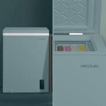 Bolero CoolMarket Chest 143P White E - Congelador Horizontal 143L, Cesta con asas, Control Electrónico LED, Muy Silencioso 37dB, UltraContact D-Cool, Dual Function, Puerta ZeroG (80º-30º), Fast Freezing y Diseño Compacto