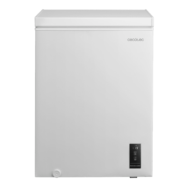 Bolero CoolMarket Chest 143P White E - Congelador Horizontal 143L, Cesta con asas, Control Electrónico LED, Muy Silencioso 37dB, UltraContact D-Cool, Dual Function, Puerta ZeroG (80º-30º), Fast Freezing y Diseño Compacto