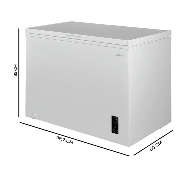 Bolero CoolMarket Chest 249P White E Cecotec - Congelador Horizontal 249L, Cesta con asas, Control Electrónico LED, UltraContact D-Cool, Dual Function, Puerta ZeroG (80º-30º), Fast Freezing y Diseño Compacto