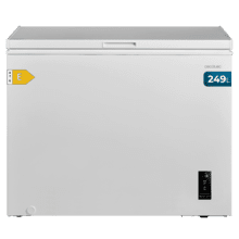 Bolero CoolMarket Chest 249P White E Cecotec - Congelador Horizontal 249L, Cesta con asas, Control Electrónico LED, UltraContact D-Cool, Dual Function, Puerta ZeroG (80º-30º), Fast Freezing y Diseño Compacto