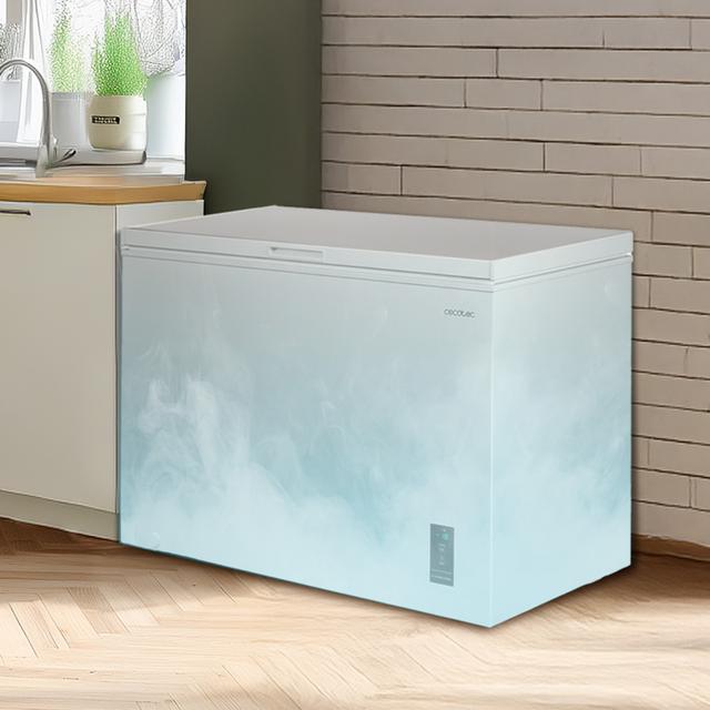 Bolero CoolMarket Chest 249P White E Cecotec - Congelador Horizontal 249L, Cesta con asas, Control Electrónico LED, UltraContact D-Cool, Dual Function, Puerta ZeroG (80º-30º), Fast Freezing y Diseño Compacto