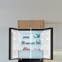 Bolero CoolMarket 4D 474 Dark E Frigorífico 4 puertas inox negro con una gran capacidad de 474 L, 177,5 cm de alto y 83,3 cm de ancho, cajón temperatura variable, apertura puerta 90º y compresor Inverter Plus. Además, es ultra silencioso (35 dB) y cuenta con distintos modos como Fast Cooling y Fast Freezing, así como sistemas como MultiAirFlow, sensores de temperatura y Total NoFrost.