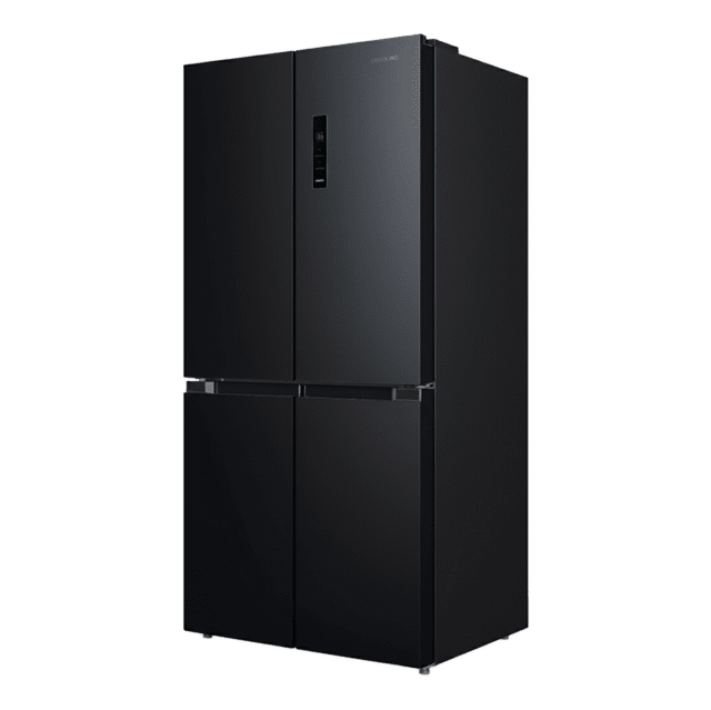 Bolero CoolMarket 4D 474 Dark E Frigorífico 4 puertas inox negro con una gran capacidad de 474 L, 177,5 cm de alto y 83,3 cm de ancho, cajón temperatura variable, apertura puerta 90º y compresor Inverter Plus. Además, es ultra silencioso (35 dB) y cuenta con distintos modos como Fast Cooling y Fast Freezing, así como sistemas como MultiAirFlow, sensores de temperatura y Total NoFrost.