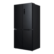 Bolero CoolMarket 4D 474 Dark E Frigorífico 4 puertas inox negro con una gran capacidad de 474 L, 177,5 cm de alto y 83,3 cm de ancho, cajón temperatura variable, apertura puerta 90º y compresor Inverter Plus. Además, es ultra silencioso (35 dB) y cuenta con distintos modos como Fast Cooling y Fast Freezing, así como sistemas como MultiAirFlow, sensores de temperatura y Total NoFrost.