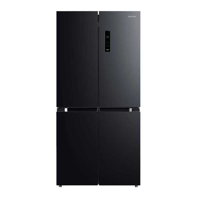 Bolero CoolMarket 4D 474 Dark E Frigorífico 4 puertas inox negro con una gran capacidad de 474 L, 177,5 cm de alto y 83,3 cm de ancho, cajón temperatura variable, apertura puerta 90º y compresor Inverter Plus. Además, es ultra silencioso (35 dB) y cuenta con distintos modos como Fast Cooling y Fast Freezing, así como sistemas como MultiAirFlow, sensores de temperatura y Total NoFrost.