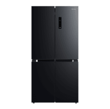 Bolero CoolMarket 4D 474 Dark E Frigorífico 4 puertas inox negro con una gran capacidad de 474 L, 177,5 cm de alto y 83,3 cm de ancho, cajón temperatura variable, apertura puerta 90º y compresor Inverter Plus. Además, es ultra silencioso (35 dB) y cuenta con distintos modos como Fast Cooling y Fast Freezing, así como sistemas como MultiAirFlow, sensores de temperatura y Total NoFrost.