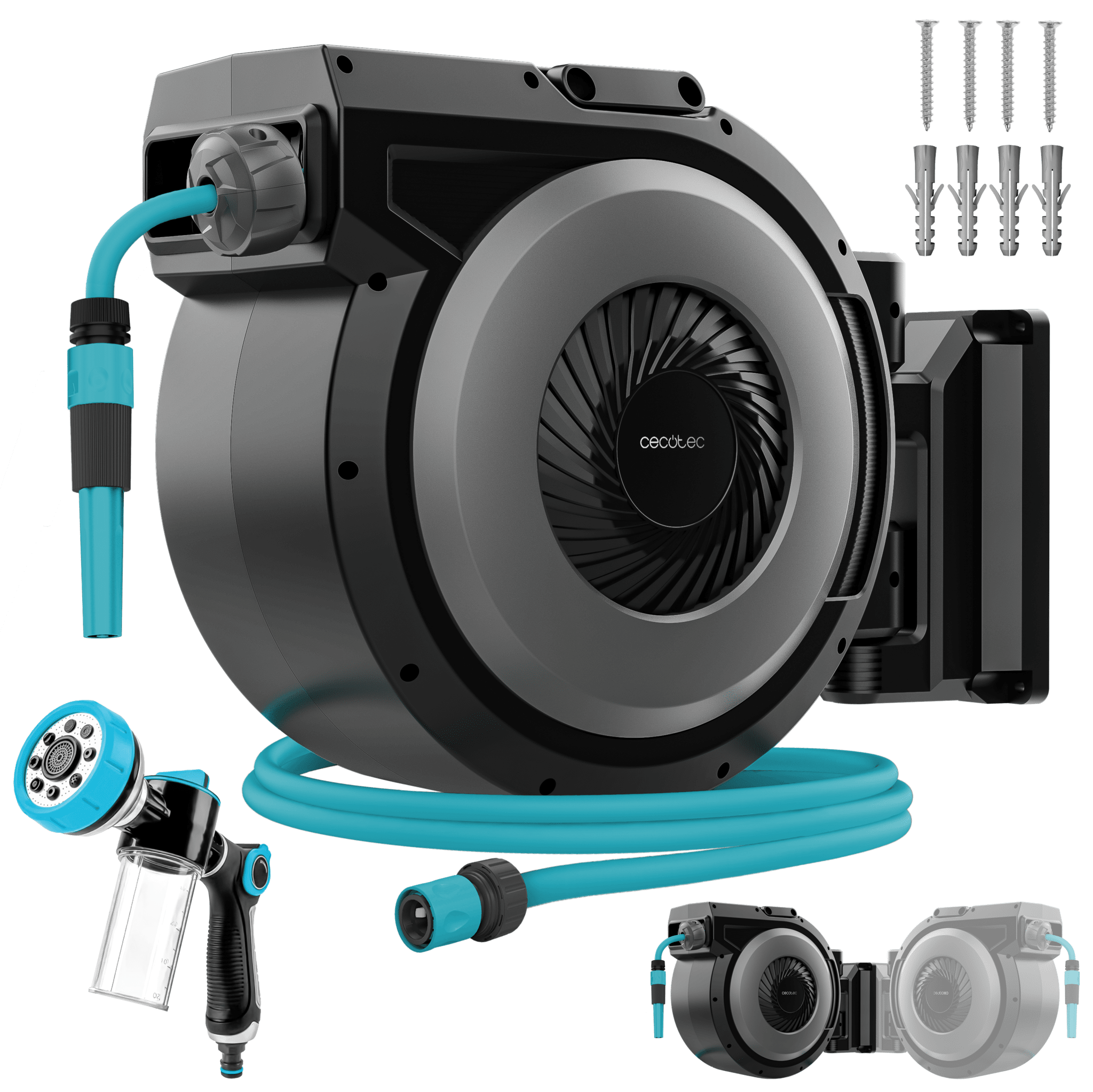 Hydro Shell Dwall HydroShell 200 Pro Carrete de manguera de 20 metros Cecotec