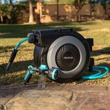HydroShell 200 Pro Carrete de manguera de 20m. Enrollador automático con SlowReturn y Smooth Technology. Diseño portátil y ergonómico. Incluye pistola pulverizadora con tanque para jabón y 8 funciones.