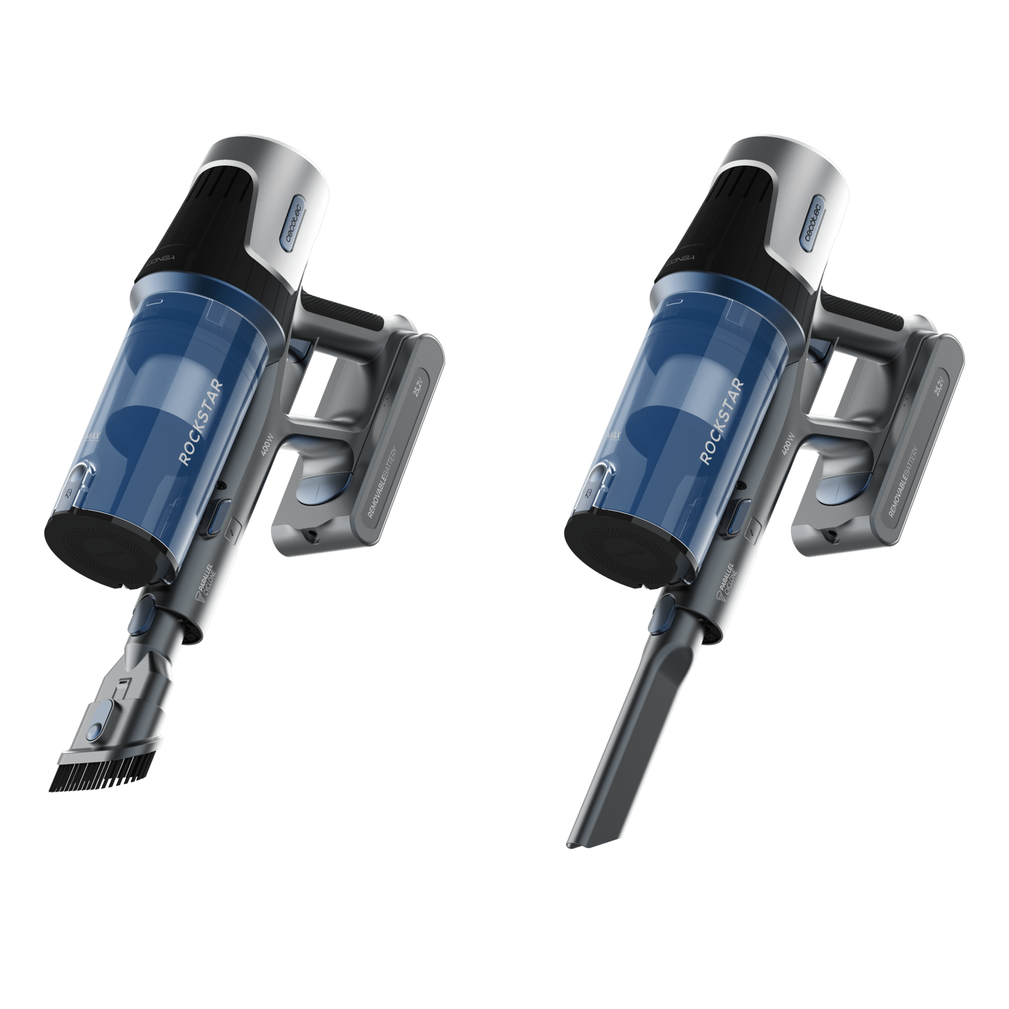 Cecotec Conga Rockstar RS50 en formato aspirador de mano con accesorios