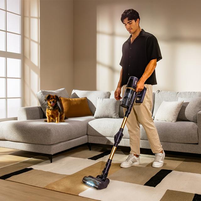 Conga Rockstar RS70 Pet Flex Aspirador escoba sin cables con 500 W y 150 AW de potencia de succión. Modo Auto. Cepillo para animales y tubo flexible. Limpia hasta 140 m2 sin parones en modo Eco.