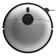 Aspirador de pó robô Conga X100 com sistema de limpeza adaptável. Potência de sucção de 20.000 Pa, base 4 em 1 com desinfecção. Inteligência artificial com câmera. Mopas giratórias com elevação. Escova lateral e esfregão extensível. Aplicativo com gerenciador de vídeos.