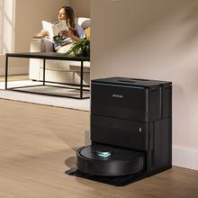 Conga X50 Robot aspirateur. Moteur d’aspiration de 15000 Pa. Base 4 en 1. Technologie laser. Tissus rotatifs. Brosse latérale. Application, connexion Bluetooth et Wi-Fi pour les réseaux de 2,4 GHz.