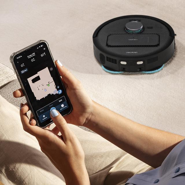 Conga X50 Robot aspirador con Motor de succión 15000 Pa. Base 4 en 1, navegación láser, mopas spin, cepillo lateral. Base total de autovaciado de polvo, agua y limpieza de las mopas. App y conexión Bluetooth y WiFi para redes 2,4 GHz.