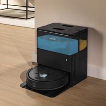 Conga X50 Robot aspirateur. Moteur d’aspiration de 15000 Pa. Base 4 en 1. Technologie laser. Tissus rotatifs. Brosse latérale. Application, connexion Bluetooth et Wi-Fi pour les réseaux de 2,4 GHz.