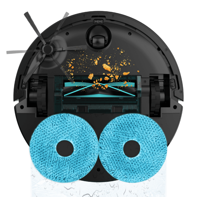 Conga X50 Robot aspirador con Motor de succión 15000 Pa. Base 4 en 1, navegación láser, mopas spin, cepillo lateral. Base total de autovaciado de polvo, agua y limpieza de las mopas. App y conexión Bluetooth y WiFi para redes 2,4 GHz.