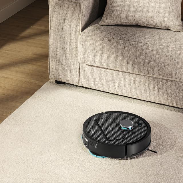 Conga X50 Robot aspirateur. Moteur d’aspiration de 15000 Pa. Base 4 en 1. Technologie laser. Tissus rotatifs. Brosse latérale. Application, connexion Bluetooth et Wi-Fi pour les réseaux de 2,4 GHz.