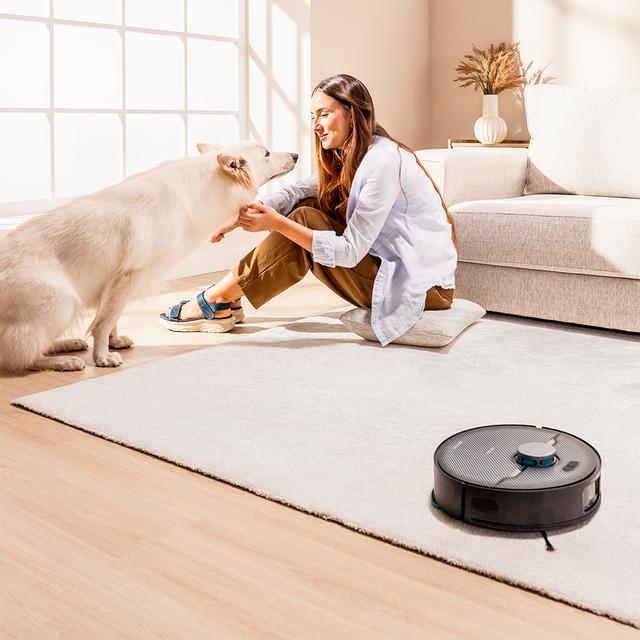 Conga X70 Robot aspirador con base autovaciado con Motor de succión 15000 Pa. Base 4 en 1. Tecnología láser e Inteligencia Artificial. Mopas giratorias. Cepillo lateral. App y conexión Bluetooth y WiFi para redes 2,4 GHz.