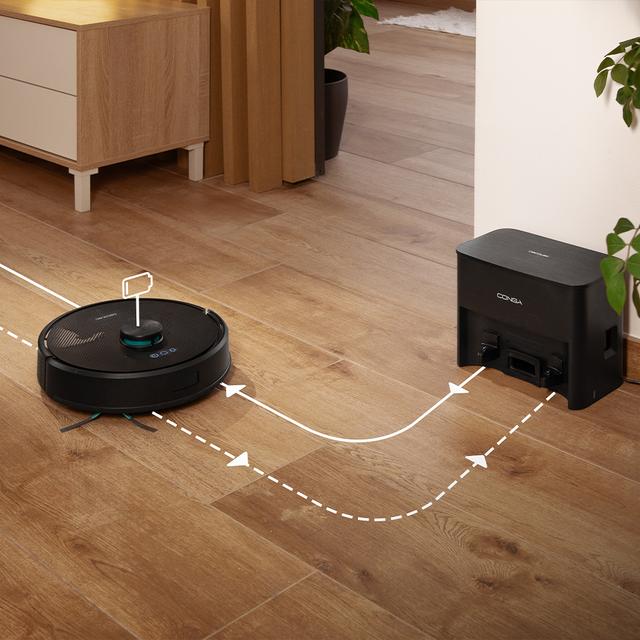 Conga M70 Robot aspirador con Navegación láser APP y Wifi. 20000 Pa de presión de succión, 180m2 de autonomía. Cepillo de silicona, especial para casas con mascotas.
