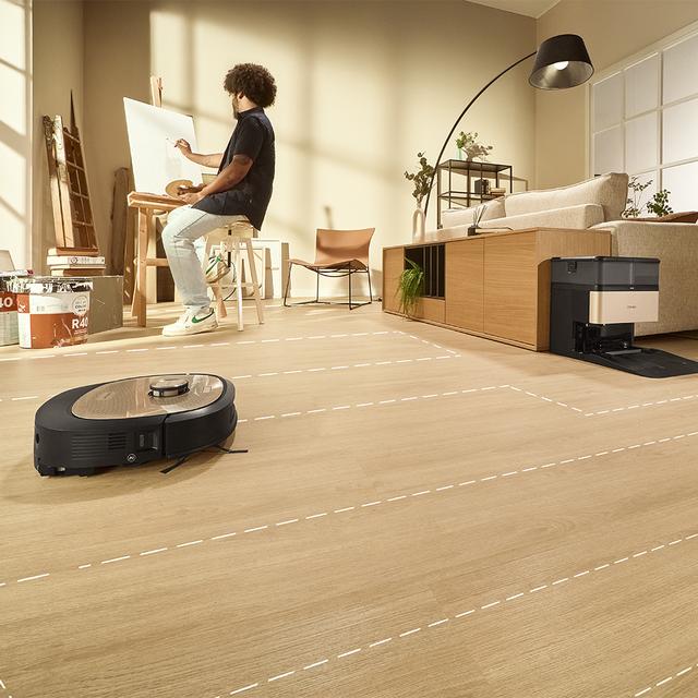 Conga Z100 Robot aspirador especialista en fregado con tecnología AI LaserEye. Fregado profesional con su mopa bimaterial XXL. Base total de autovaciado de polvo, de agua y limpieza de las mopas.  20000 Pa de presión de succión. APP y vinculación con Bluetooth y rededs 2,4 y 5 Ghz.