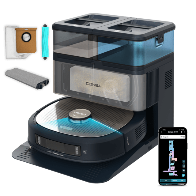 CECOTEC Conga Z100 con estación All-in Home y depósito de agua