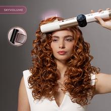 AirGlam 14in1 Flex Champagne Brosse soufflante, avec 14 accessoires, fonction Flex, écran numérique et étui en cuir